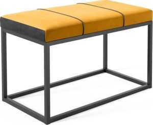 Eka Čalouněná lavice s kovovým rámem 80 x 40 cm - Oranžová