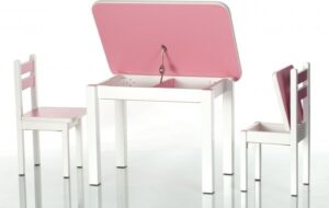 Kids Stůl a dvě židličky ST1 růžovo-bílá