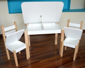 Kids Stůl a dvě židličky ST1 bílo-přírodní