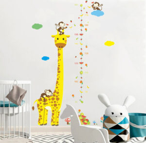tom Samolepící metr na zeď - Veselá žirafa 80 - 180 cm