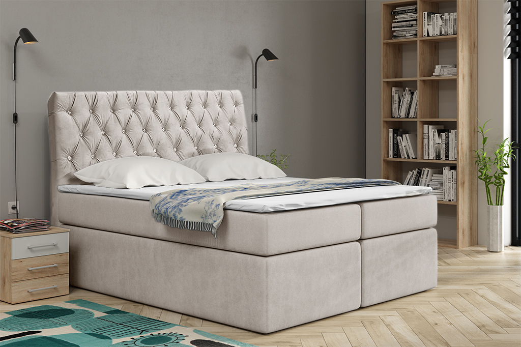 Eka Kontinentální čalouněná postel Luxurious - Cassablanca (200x200 cm)