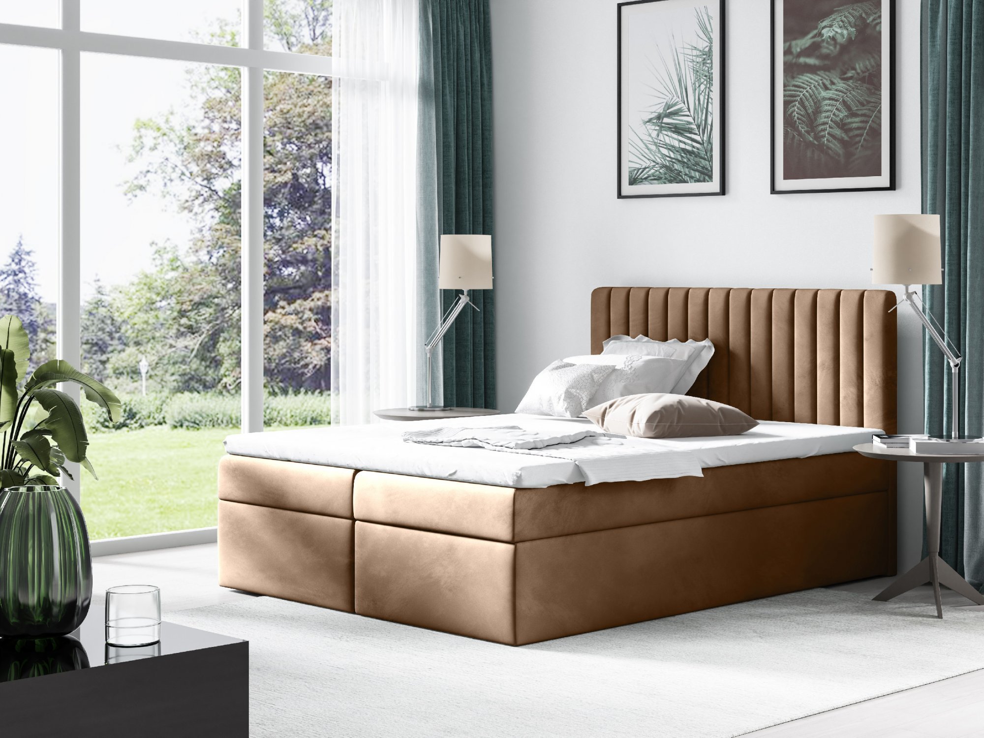 Eka Kontinentální čalouněná postel CONDOR -  (90x200 cm)